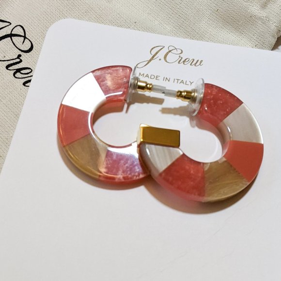 J.Crew Made-in-Italy Mixed Acetate Hoop Earrings - Picture 2 of 8